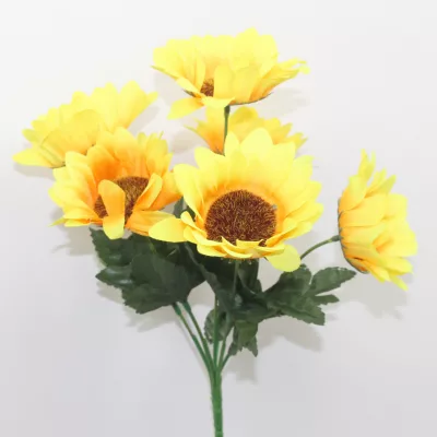 artificial sunflower, realistic silk sunflower, faux yellow sunflower, artificial sunflower décor, decorative sunflower flower