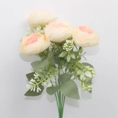 artificial baby peony flower, silk peony with gypso, gypso ball stuffed peony, artificial peony arrangement, faux baby peony décor