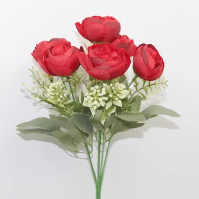 artificial baby peony flower, silk peony with gypso, gypso ball stuffed peony, artificial peony arrangement, faux baby peony décor