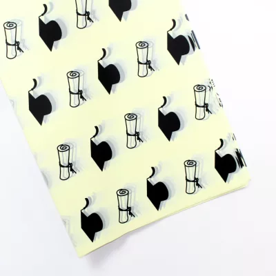 graduation cap printed wrapping paper, graduation bouquet wrap, plastic graduation floral wrap, waterproof graduation wrapping sheet, printed graduation cap gift wrap