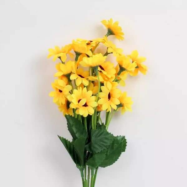 artificial sunflower small, mini silk sunflower, realistic faux sunflower, small sunflower decoration, yellow sunflower artificial flower