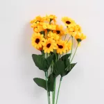 artificial sunflower small, mini silk sunflower, realistic faux sunflower, small sunflower decoration, yellow sunflower artificial flower