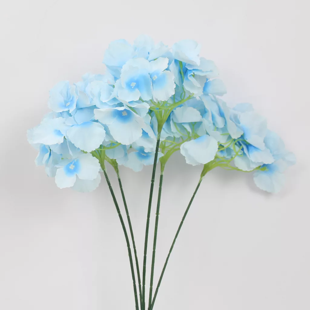 artificial hydrangea flowers, silk hydrangea stem, realistic hydrangea bouquet, artificial hydrangea décor, decorative hydrangea flower bunch