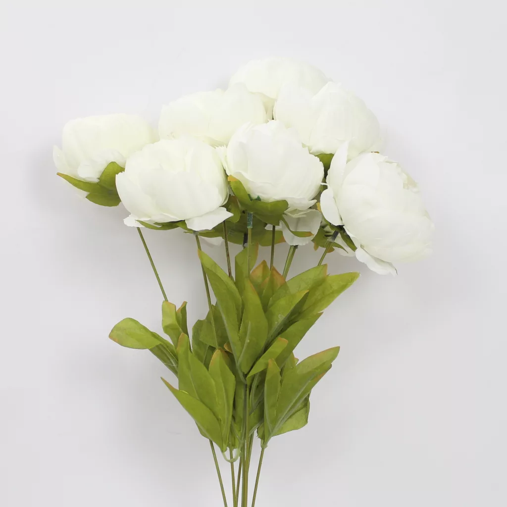 artificial peony flower, silk peony stem, realistic peony decoration, decorative peony bunch, artificial pink peony flower