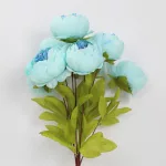 artificial peony flower, silk peony stem, realistic peony decoration, decorative peony bunch, artificial pink peony flower