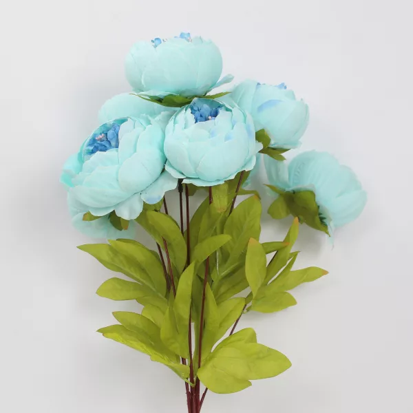 artificial peony flower, silk peony stem, realistic peony decoration, decorative peony bunch, artificial pink peony flower